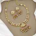 Traditional Gold-Plated Station & Pendant Necklace Set