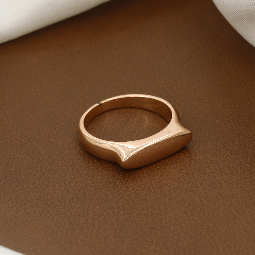 Minimalist Rose Gold Bar Statement Ring