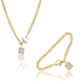Goldpolish Square Pendent With Diamond Combo Jewelry