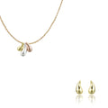 18k Mixpolished Swarovski Pear Shape Pendent Set