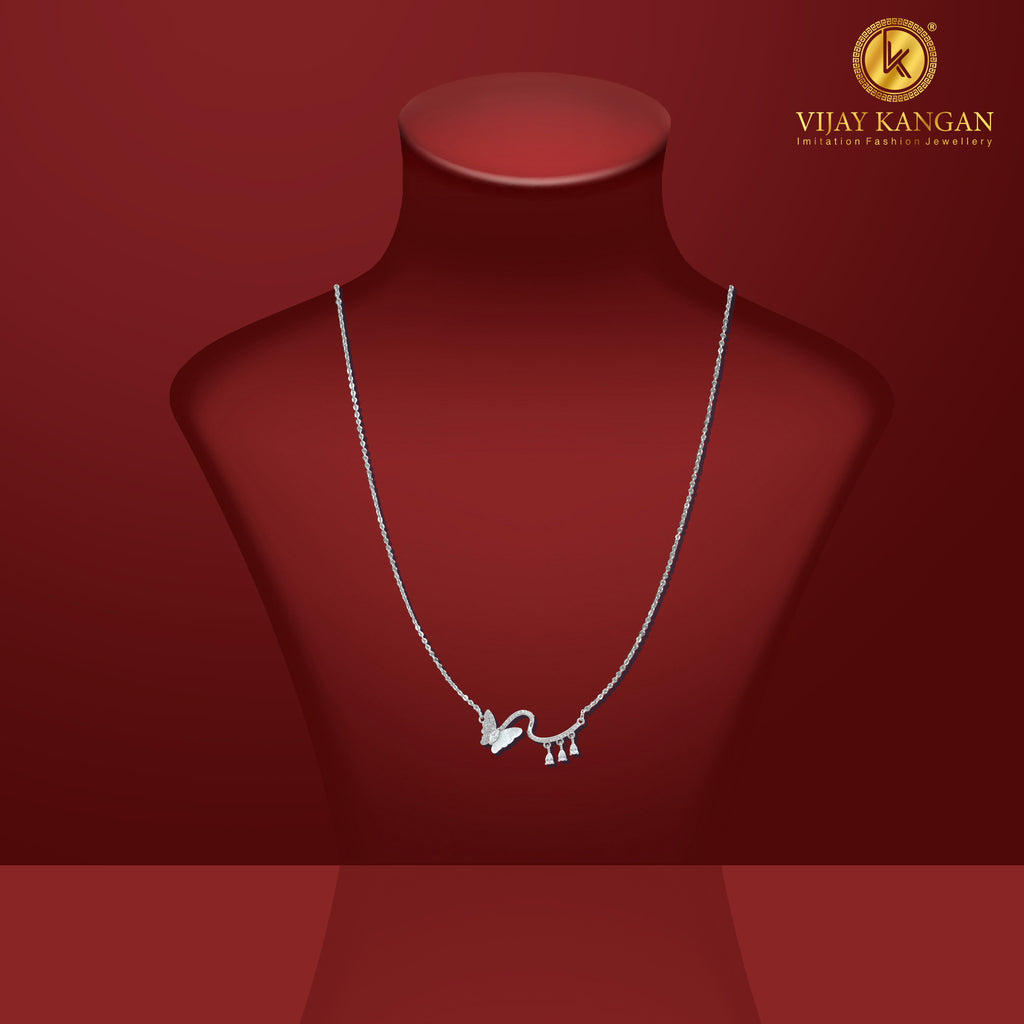 Imported Butterfly Design Western Silverpolished Pendent Chain