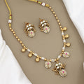 Traditional Gold-Plated Beaded Long Necklace Set