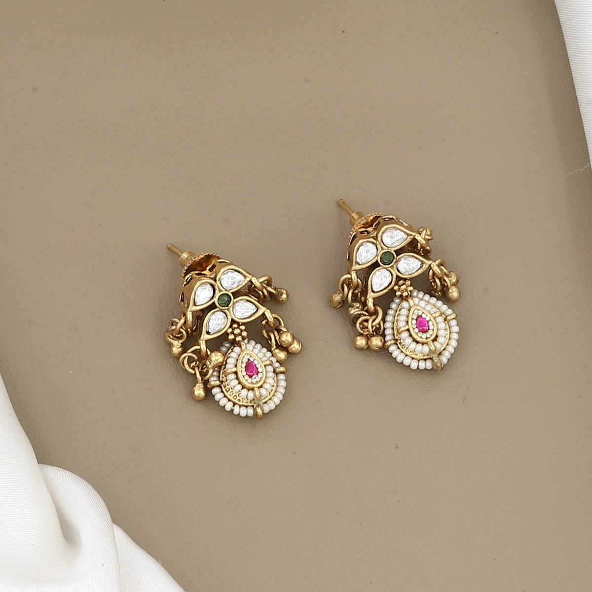 Traditional Gold-Plated Beaded Long Necklace Set