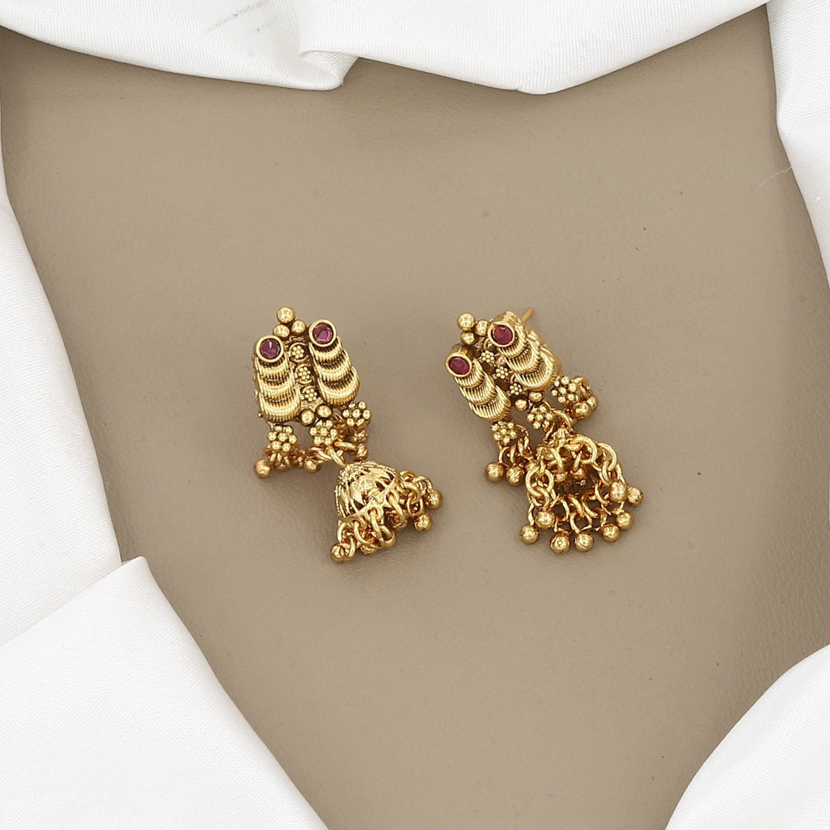 Traditional Gold-Plated Crescent Stone Choker Necklace Set