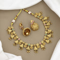 Traditional Gold-Plated Jhumka Charm Choker Necklace Set