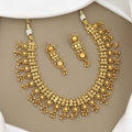 Traditional Gold-Plated Textured Geometric Choker Necklace Set