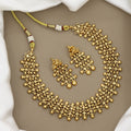 Traditional Gold-Plated Intricate Cluster Choker Necklace Set