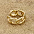 18K Gold Plated Textured Link Open Ring