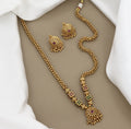 Traditional Gold-Plated Stone-Studded Long Mala Set