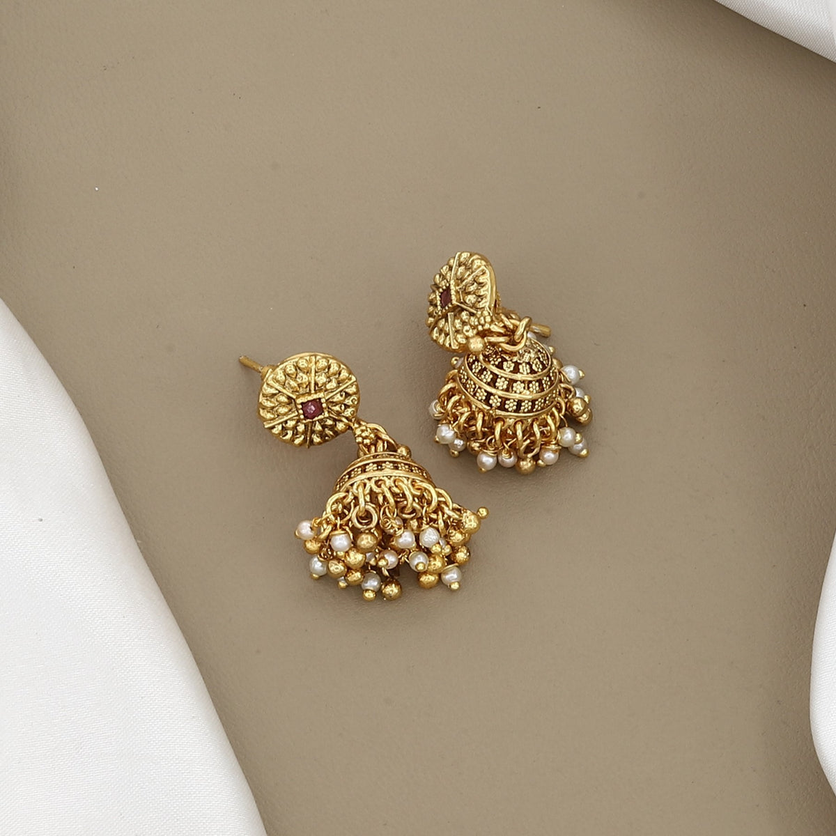Traditional Gold-Plated Multicolored Stone & Pearl Long Mala Set