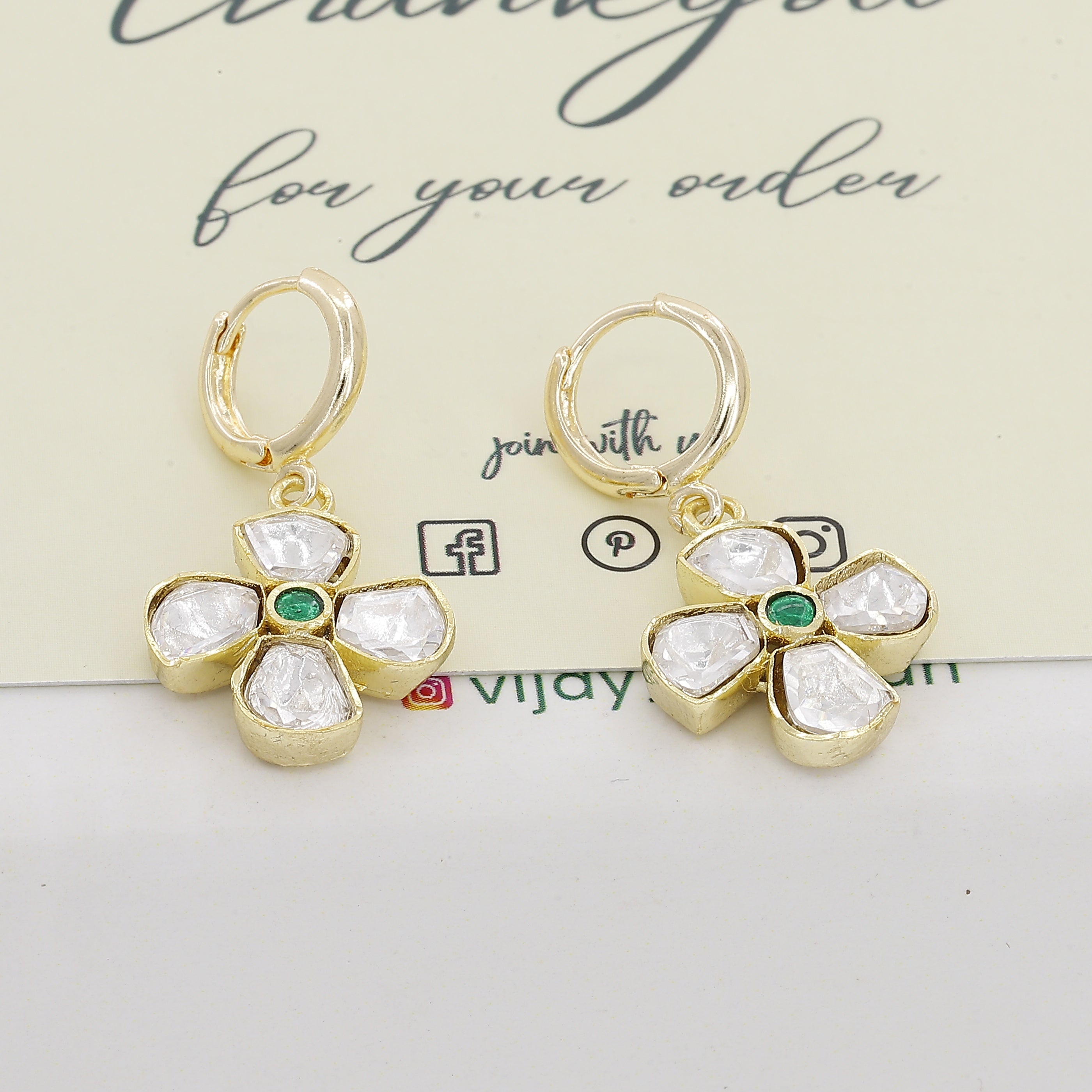 Kundan Mini Antique Top Earrings
