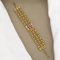 Wide Gold-Plated Traditional Mesh Statement Bracelet