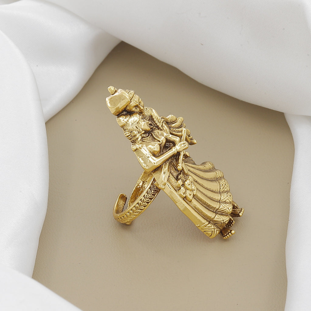Exquisite Indian Temple Antique Radha Krishna Ring