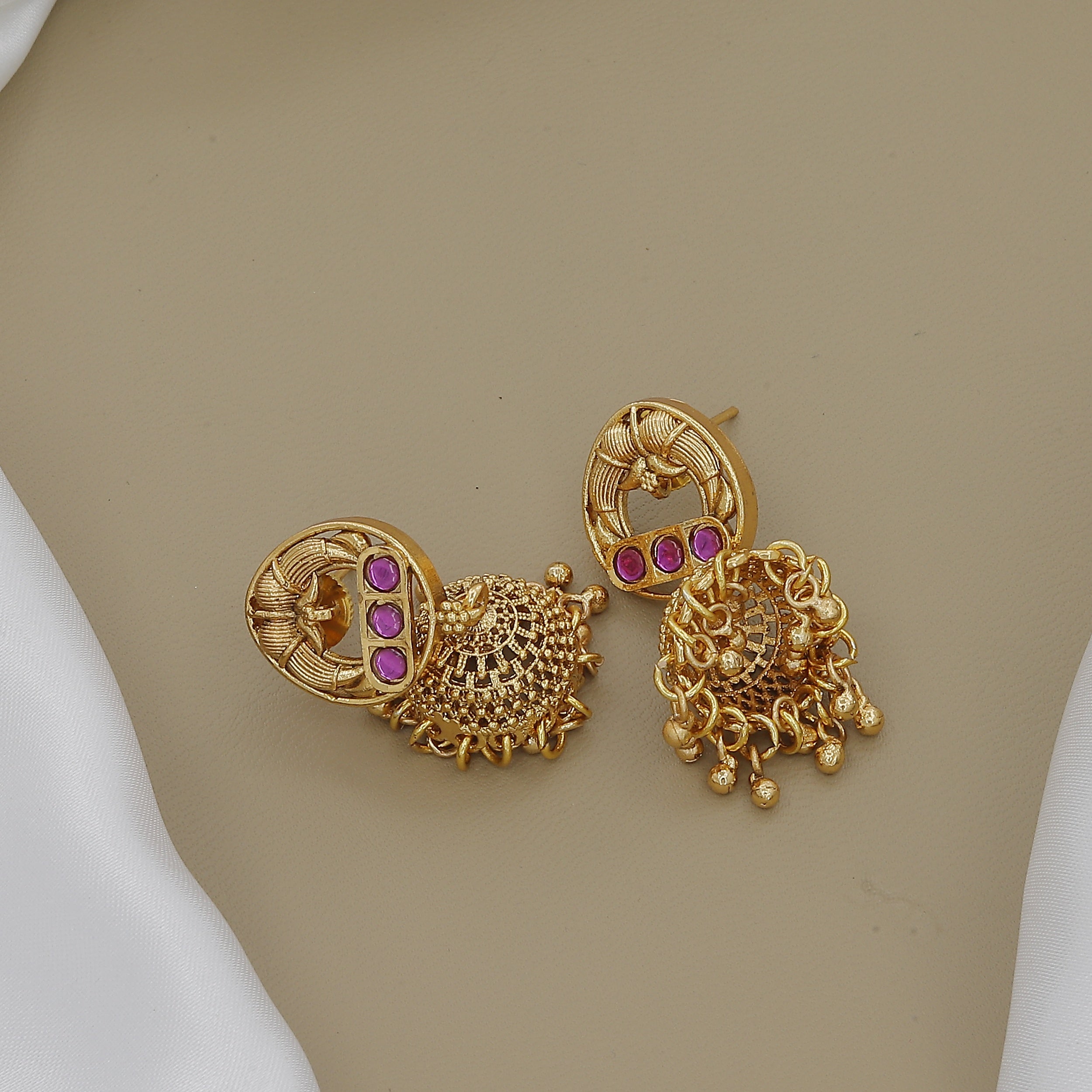 Antique Wedding Necklace with Jhumka Earrings
