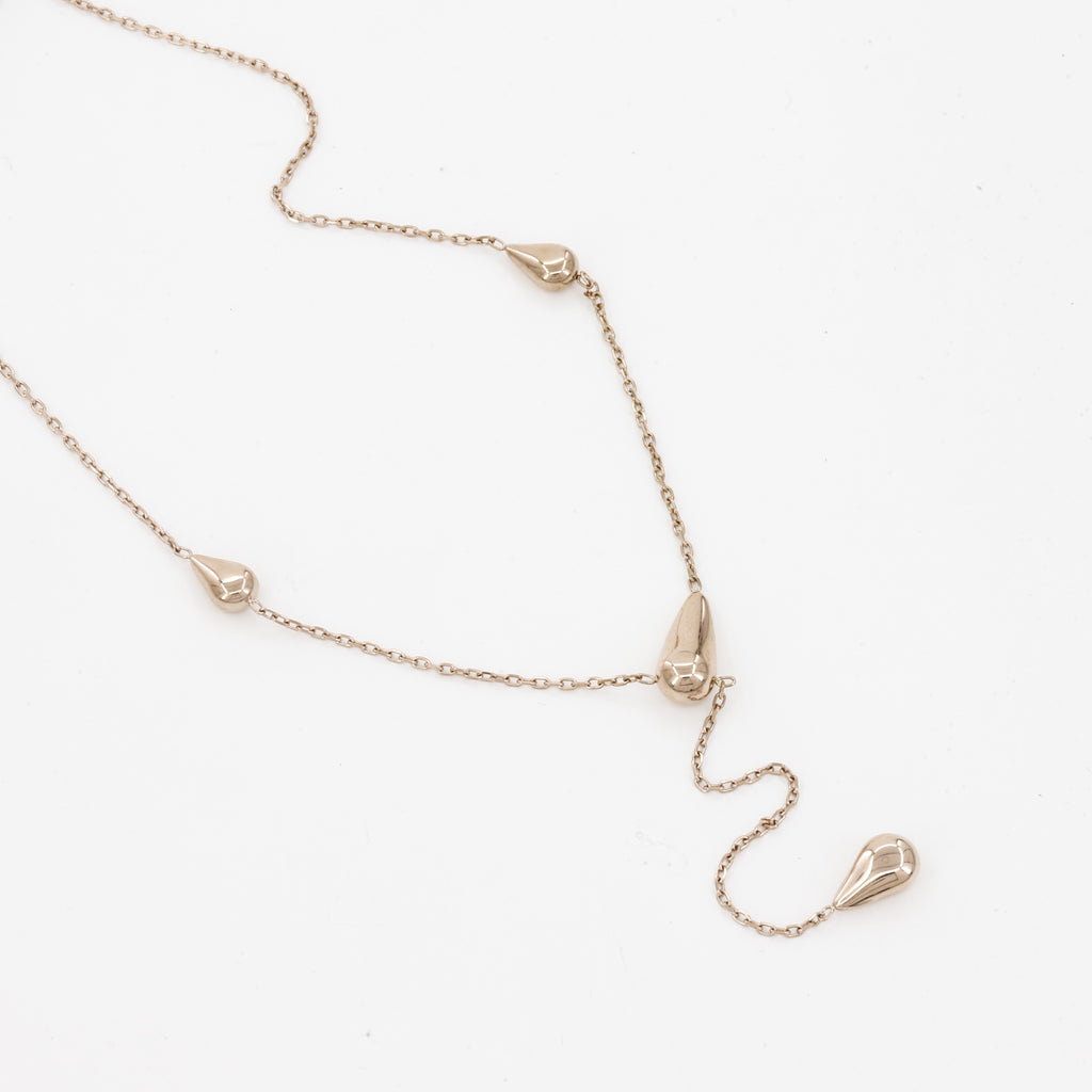 Dainty Y-Necklace Gold Teardrop Lariat Necklace
