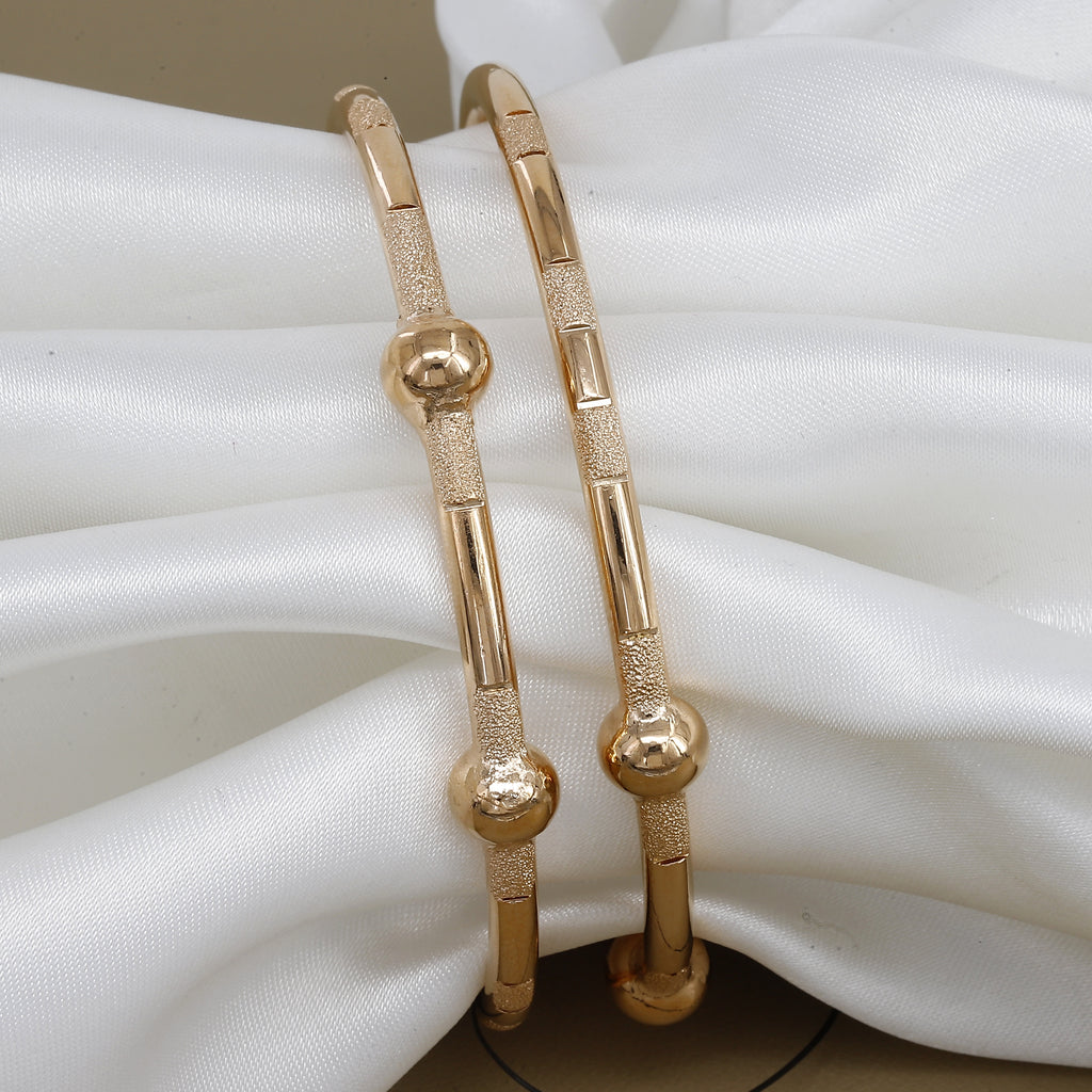 Rose Polished Set Of 2 Kada Bangles for Daily Wear