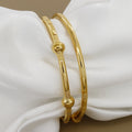 Yellow Gold Toned Set Of 2 Kada Bangles for Daily Wear