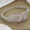 Wedding Party Statement Flower Diamond Bangle Kada with Colors