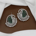 Elegant Amethyst-Colored & Crystal Pave Cocktail Earrings