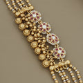 Ruby & Pearl Beaded Antique Style Bracelet