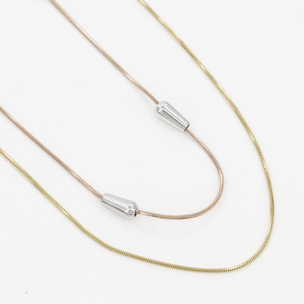 Silver Accents Minimalist Two-Tone Layered Necklace