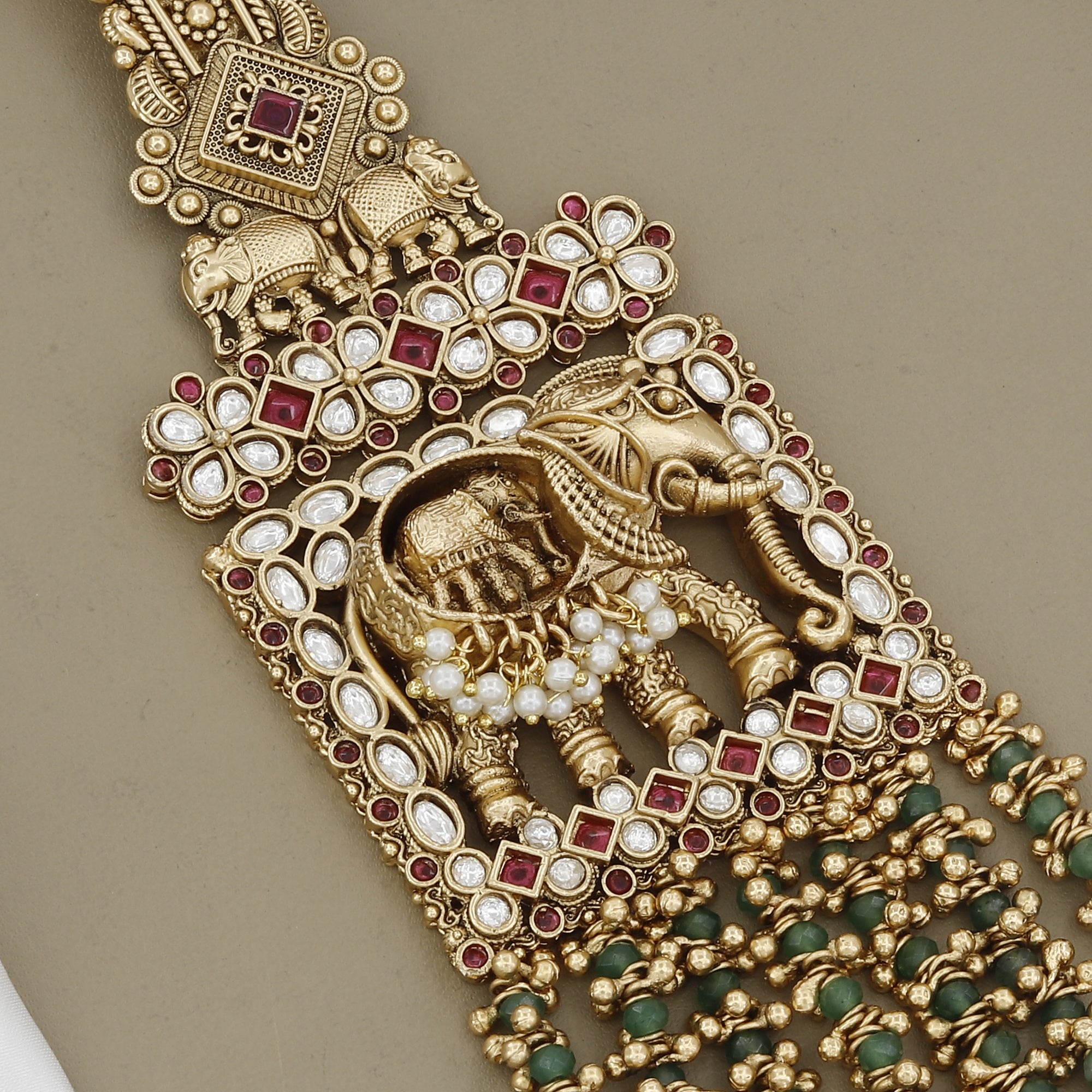 Antique Elephant Motif Juda with Rubies & Emeralds