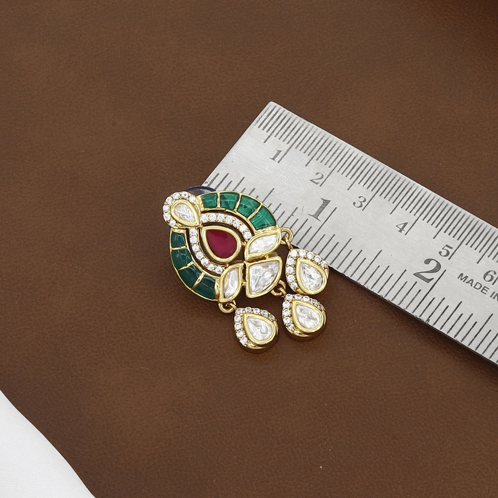 Victorian Polished Traditional Chandbali Kundan Set