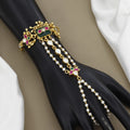 Antique Multi-Strand Pearl & Kundan Haathpanja