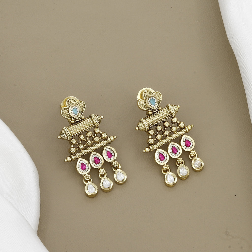Handcrafted Antique Gold-Plated Mini Pendant Set