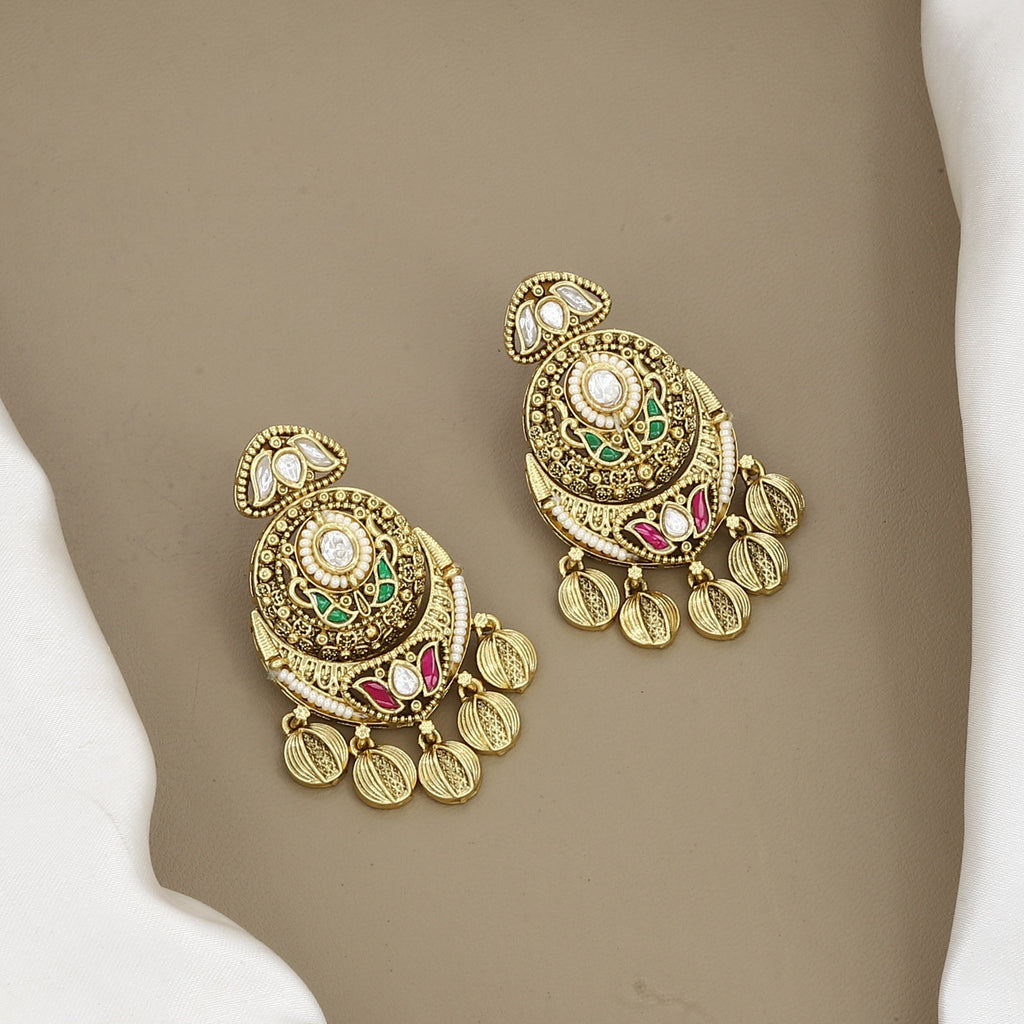 Traditional Gold-Plated Multi-Strand Long Wedding Necklace Set