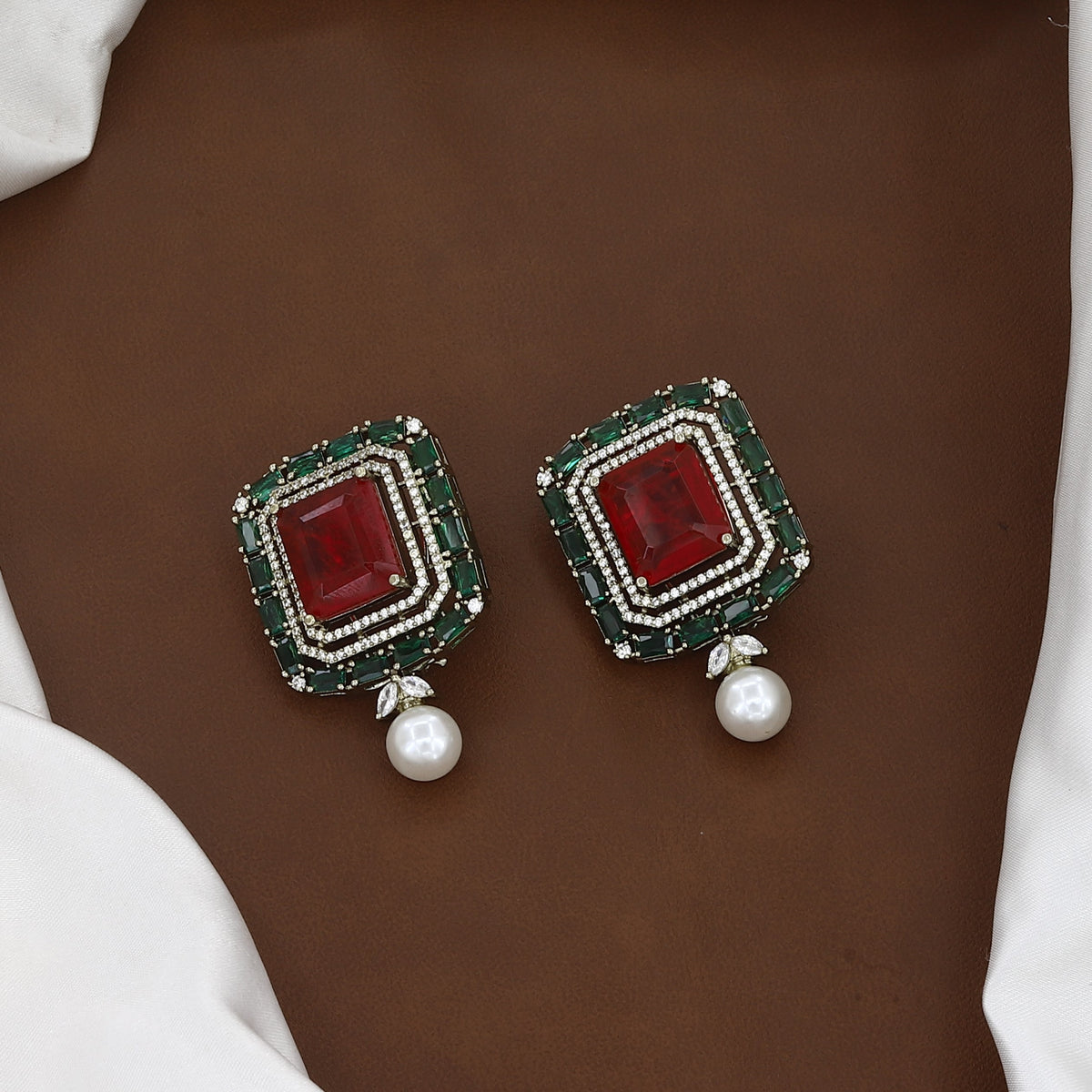 Emerald & Ruby Crystal Diamond Choker Set