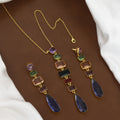 Multicolor Gemstone Pendant Necklace Set