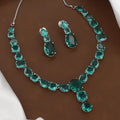Teal Green Crystal Statement Necklace Set