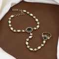 Mehndi Polished Polki & Emerald Stone Haathphool