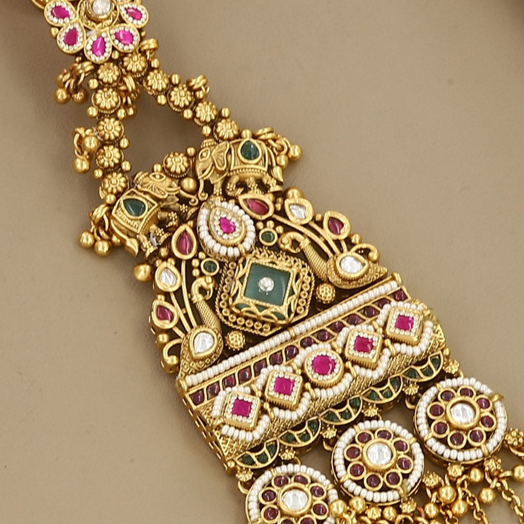 Antique Gold Finish Peacock Kamar Juda