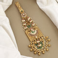Antique Gold Square Kamar Juda with Chandbali Motif & Pearl Drops