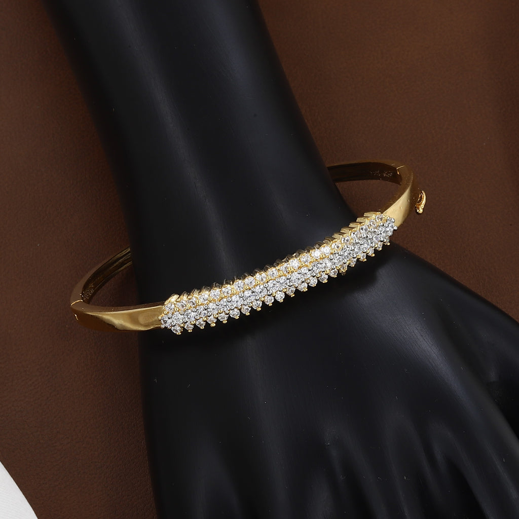 Radiant Double-Row Gold Bangle Bracelet