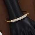 Radiant Double-Row Gold Bangle Bracelet