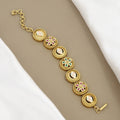 Gold-Plated Floral Meenakari & Stone Statement Bracelet