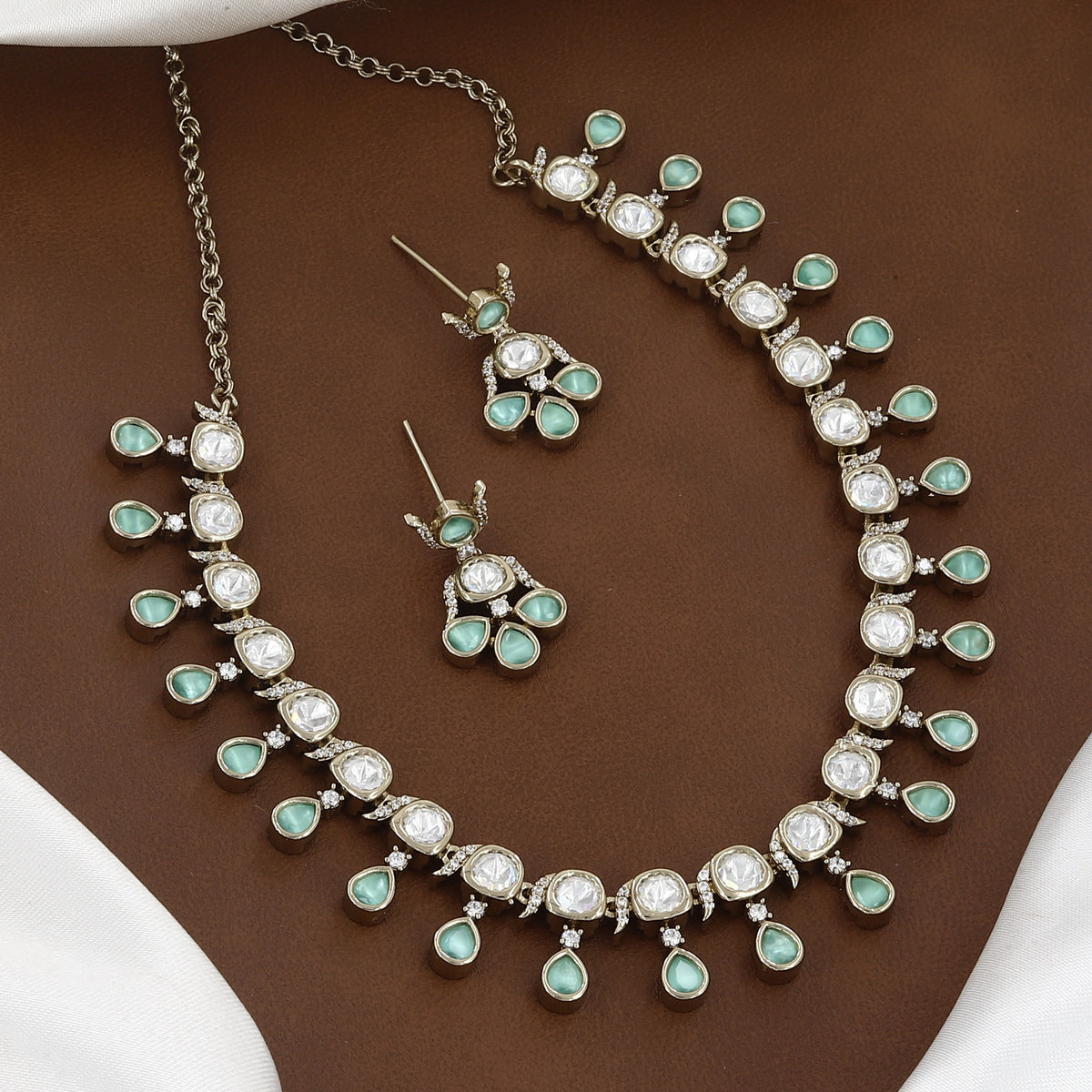 Stone & Polki Wedding Necklace Set