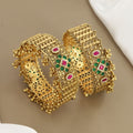 Antique Gold Gemstone Designer Bangles Patla Set