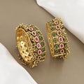 Ruby & Emerald Gold Designer Bangles Patla Set