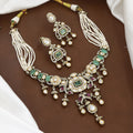 Multi-Strand Pearl, Polki & Emerald Necklace Set