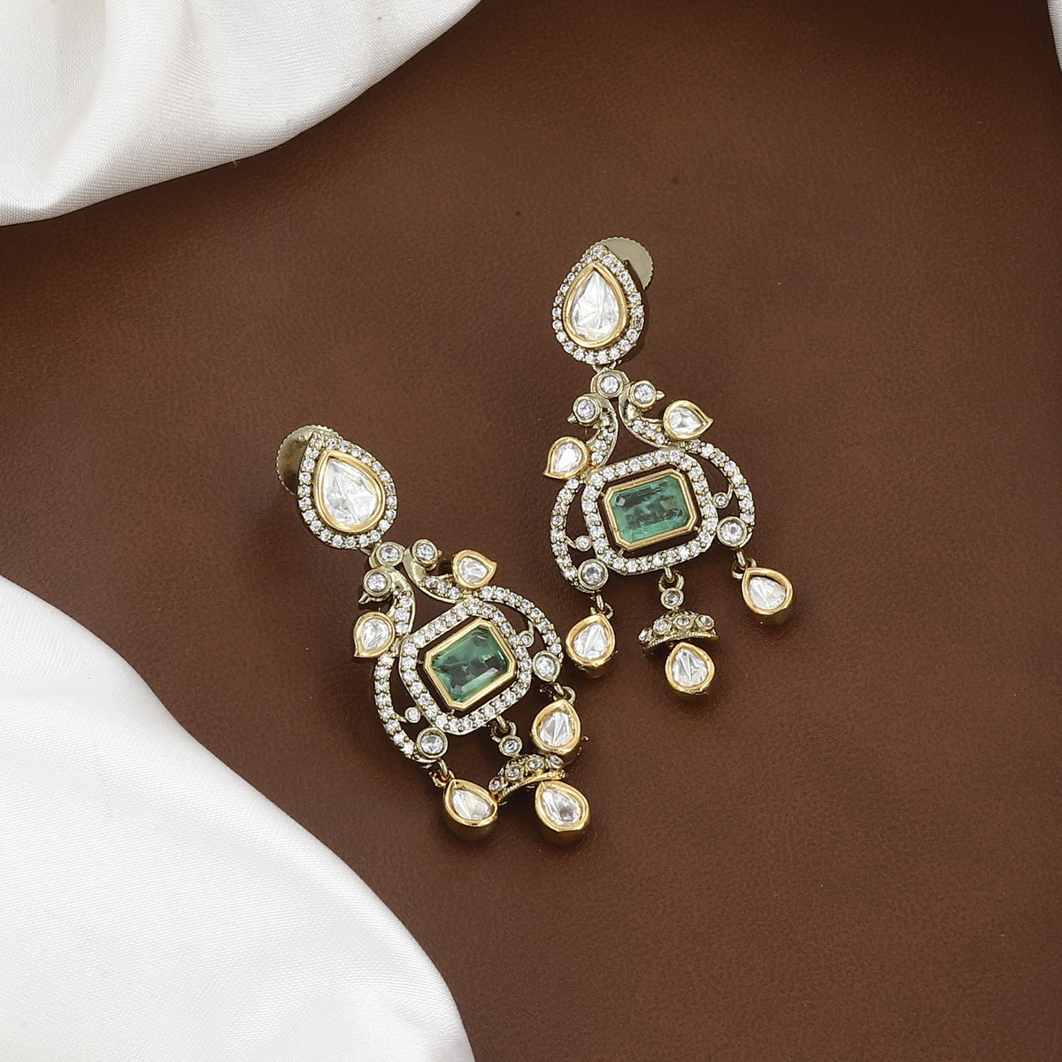 Multi-Strand Pearl, Polki & Emerald Necklace Set