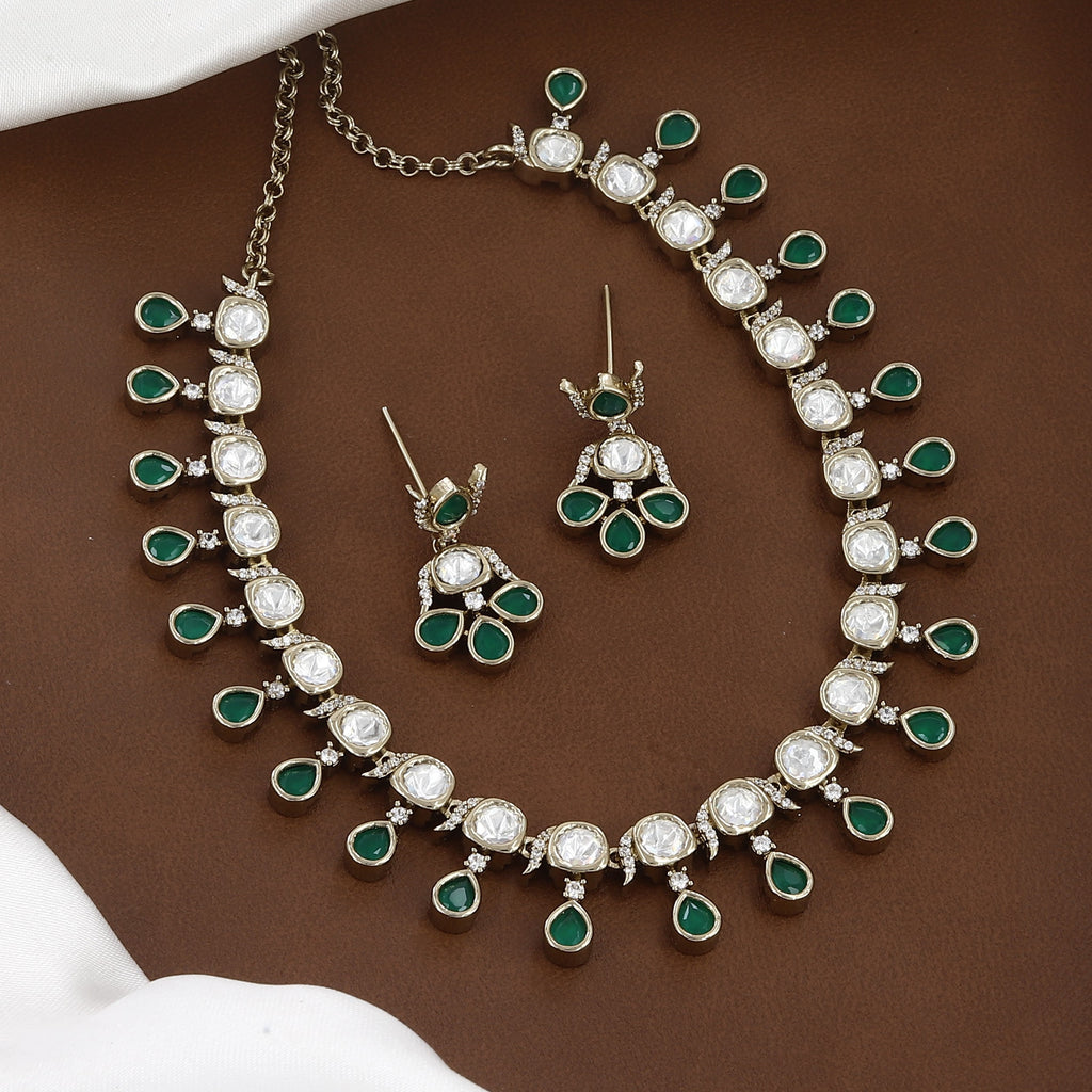 Stone & Polki Wedding Necklace Set