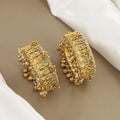 Antique Gold Gemstone & Pearl Patla Bangles Patla Set