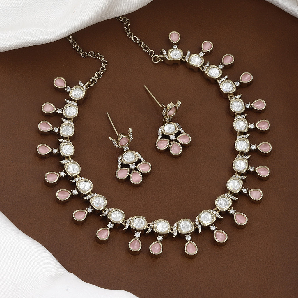 Stone & Polki Wedding Necklace Set