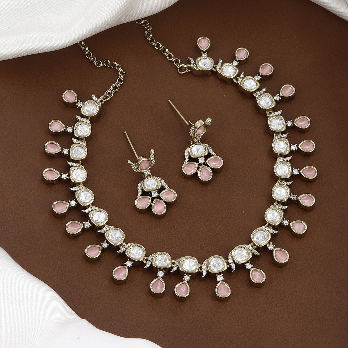 Stone & Polki Wedding Necklace Set