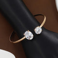 Two-Stone Diamond Open Cuff Bracelet in Rose Gold