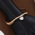 Pear Cut Diamond Curved Rose Gold Bracelet